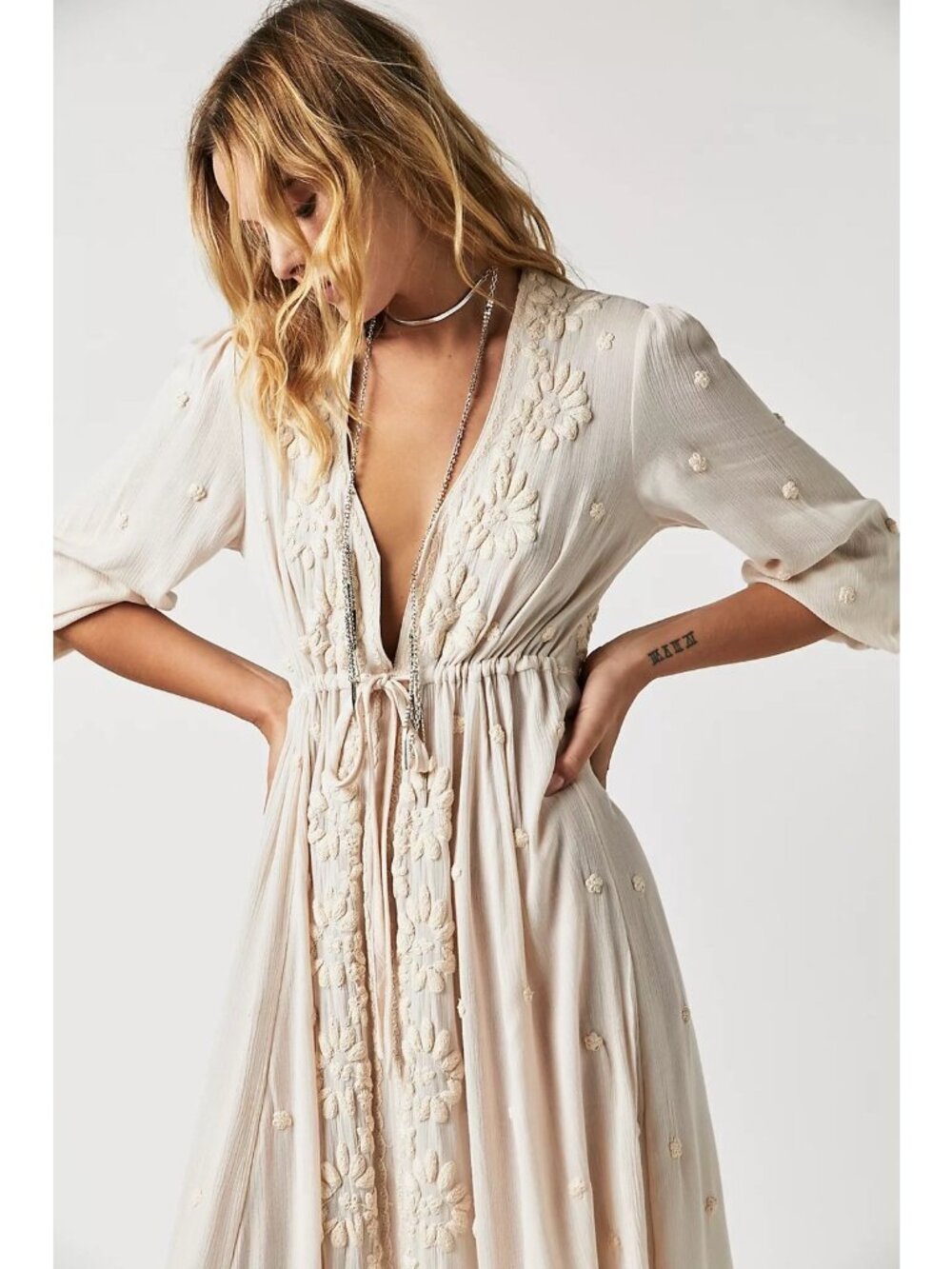 Free People Embroidered Fable Midi Dress - Picture 4 of 12